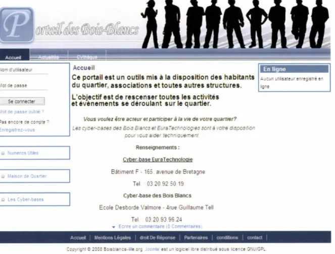 Figure 2.1 Capture d'écran de la page d'accueil