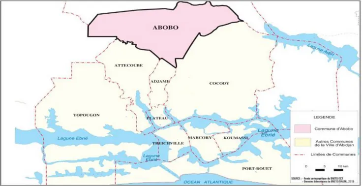 Figure 1 : Situation de la commune d’Abobo dans la ville d’Abidjan. 