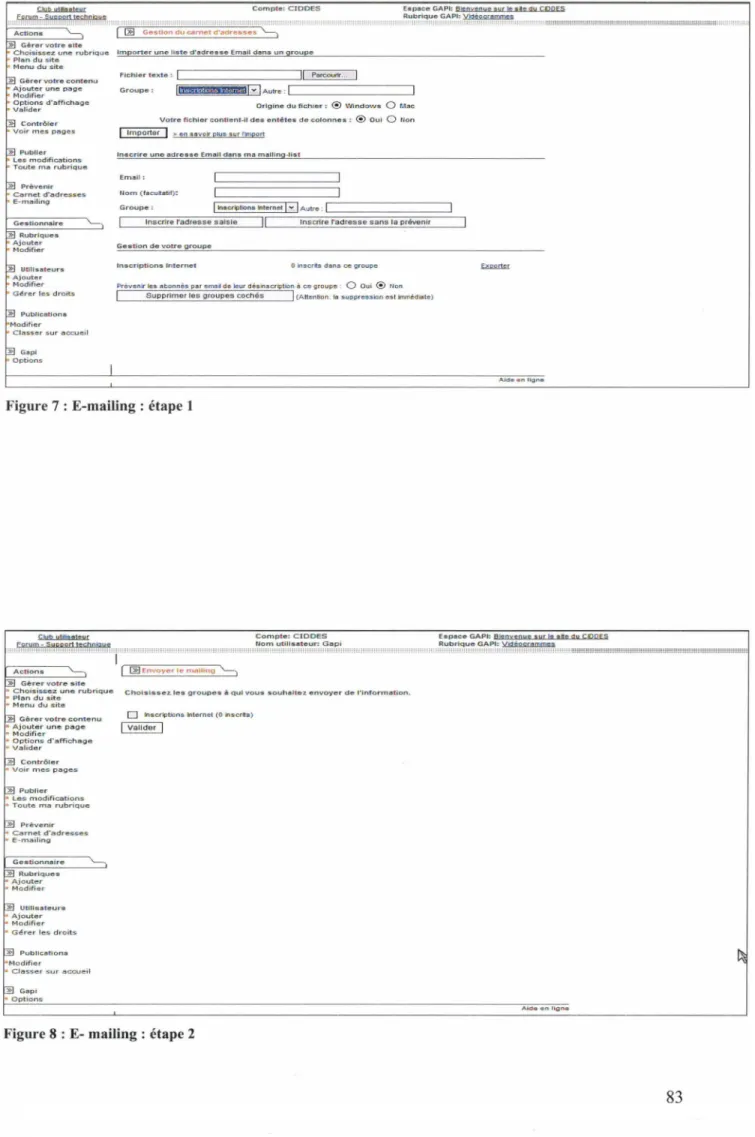 Figure  8  E- mailing:  étape 2 