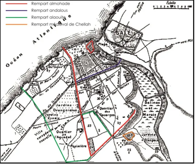 Figure 22. Les remparts de Rabat en 1920 