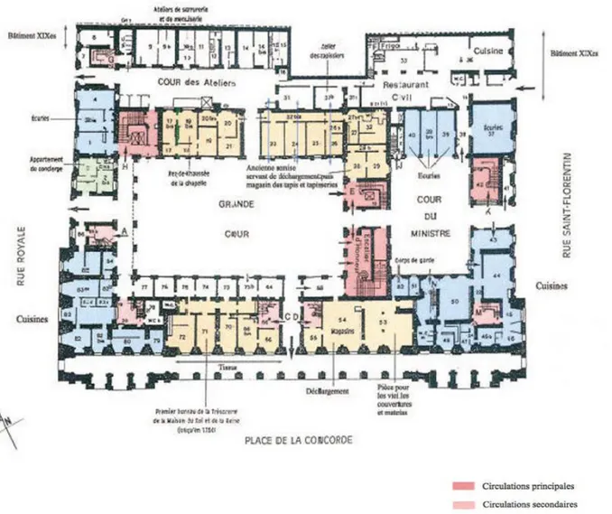 Figure 4 : Plan du R.D.C du Garde-meuble après sa construction  (Source : Document ; Etienne PONCELET, Op