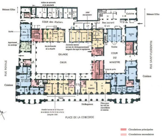 Figure 4 : Plan du R.D.C du Garde-meuble après sa construction  (Source : Document ; Etienne PONCELET, Op