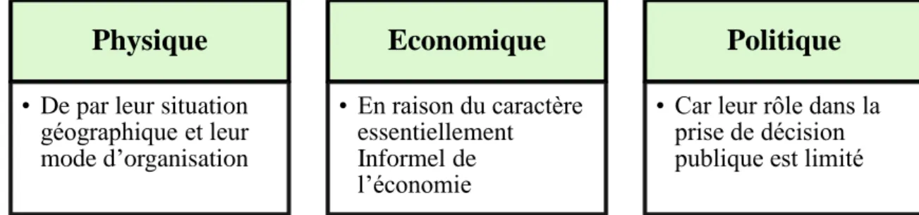 Figure 3:schéma d'une illustration de la situation de quartier précaire par différents critères 