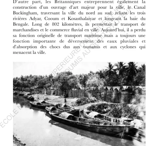 Fig. 7 : Photo historique du canal Buckingham.