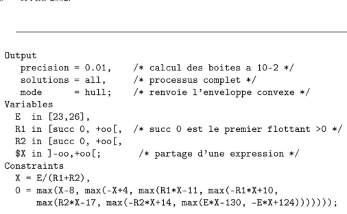 figure 2 obtenue à l’aide du visualiseur Universal Solution Viewer [CHR 00]. Le gros cube fixant les échelles est donné par [23:9; 26℄[1:8; 2:4℄[2:5; 3:4℄ 