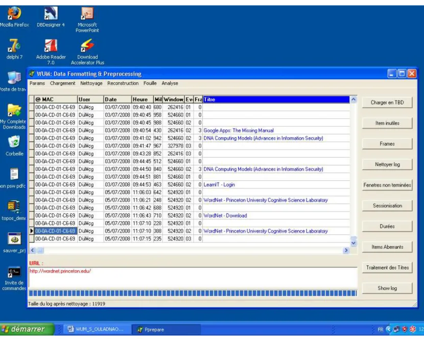 Figure 13.  L’interface de l’application de prétraitement 