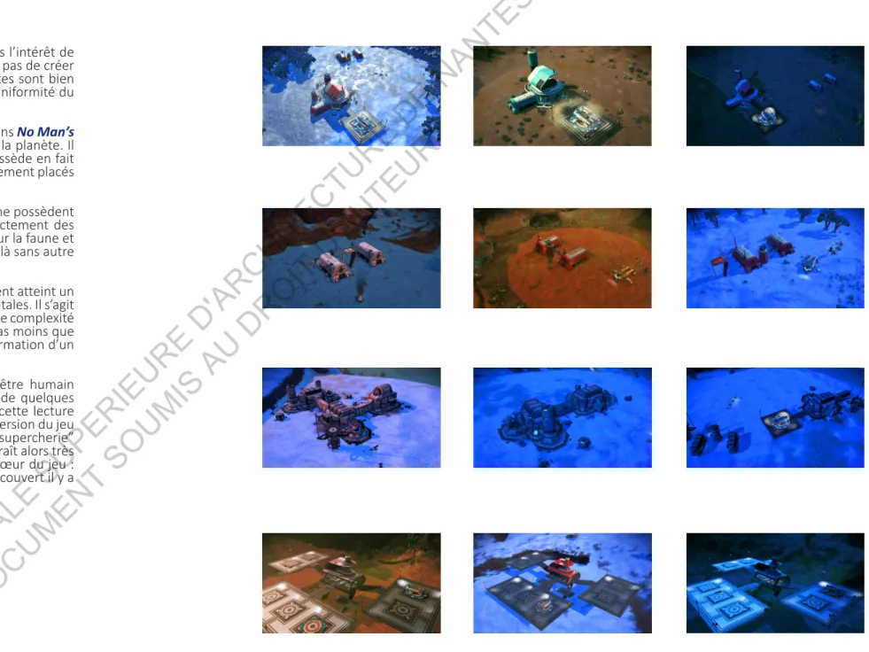 fig 1.8 :  Bases spatiales situées sur différentes planètes