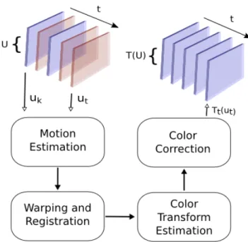 Figure 5.1: Illustration of main steps in proposed motion driven tonal stabilization.