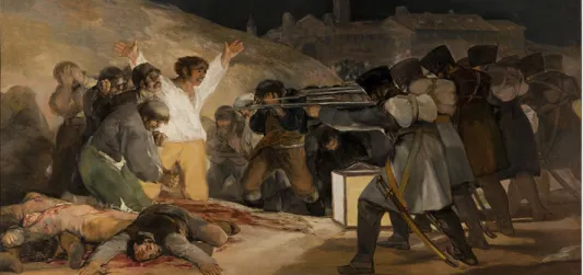 Tableau 2:  Francisco de Goya : Tres de mayo, 1814.  Musée du Prado, Madrid