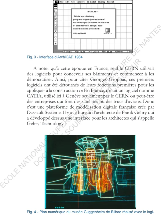 Fig. 3 - Interface d’ArchiCAD 1984