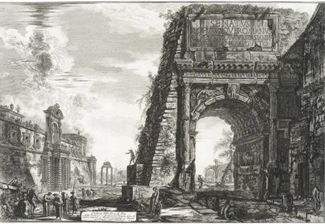 Fig. 09 : PIRANESI, Giovanni Battista. 1774. « Veduta dell’arco di Tito ». Estampe. Fig