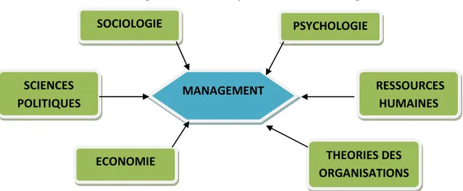 Figure 1 - Les disciplines liées au management. 