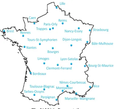 Figure 1.2: The map of the Meteo France stations.