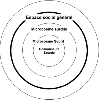 Figure 1 - La répartition de la population en sphère sociale (Millet, 2003) 