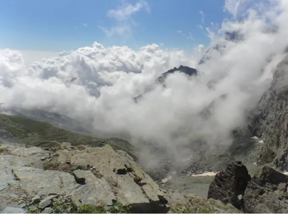 Figure 6: La « nebbia » : col de la Traversette, versant Italien                                                   