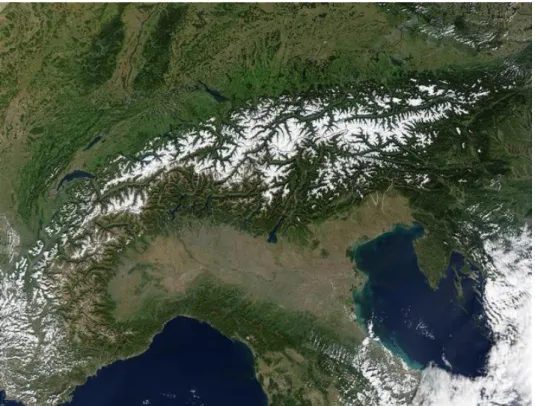 Figure 1 : Les Alpes vues du ciel 