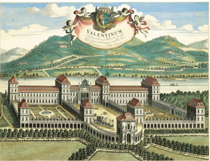 Fig. 3 :  vue du Castello Valentino, Theatrum Sabaudiae, 1682, Archivio Storico della Città di Torino  (ASCT)