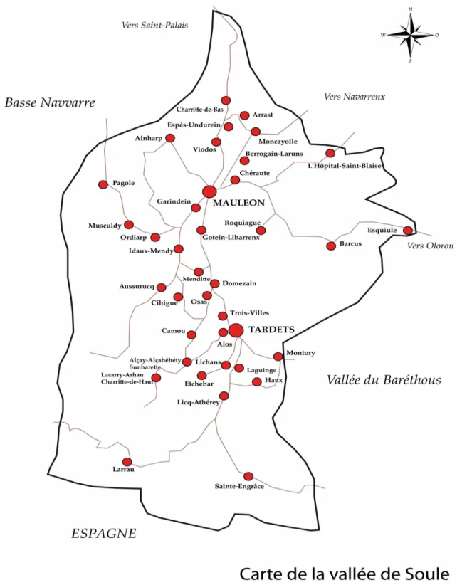 Illustration 2: Carte de la vallée de Soule