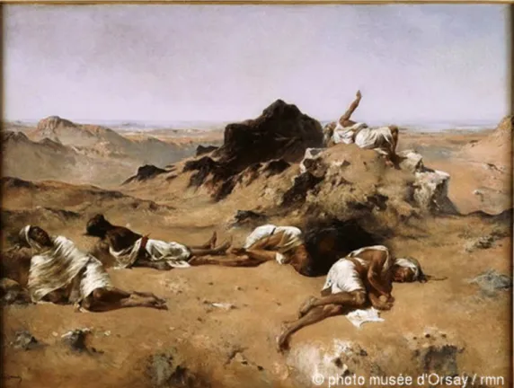 Figure 2: Fromentin Eugène, Le pays de la soif, huile sur toile, 103 x 143,2 cm, entre 1820 et  1876, musée d'Orsay, Paris