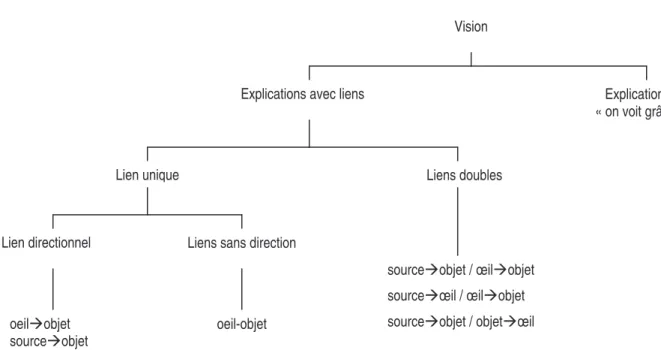Figure 12 : Organigramme représentant les tendances de raisonnement  des élèves à propos de la vision