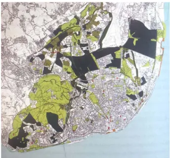 Figure 18 - Carte des espaces verts Source : Document de la Camara de Lisboa