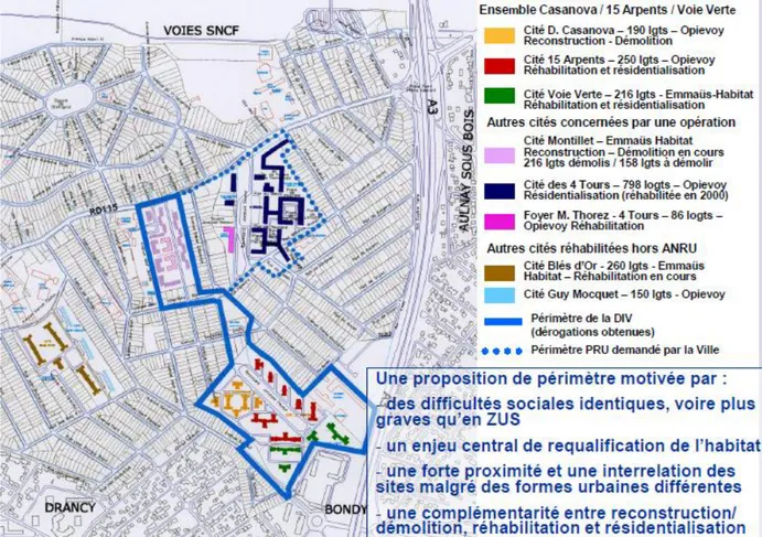 Figure 11: Plan de situation du PRU du secteur sud au Blanc-Mesnil 45