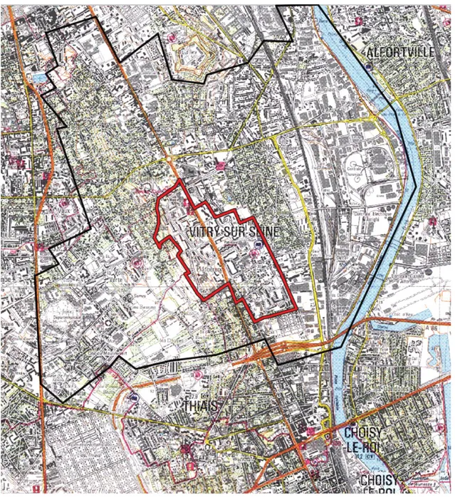 Figure 16: Localisation du périmètre du PRU de Vitry-sur-Seine 