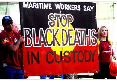Fig. 12. Workers demonstrating against black deaths in custody in Australia 86
