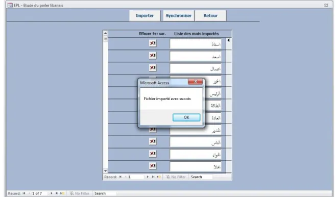 Figure 8 Nom de code "Import_mot" 