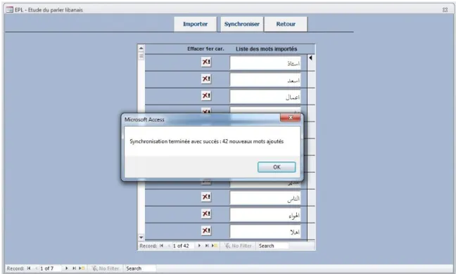 Figure 9 Nom de code "Import_mot" 