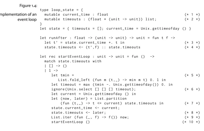 Figure 1.4: Implementation of an event loop