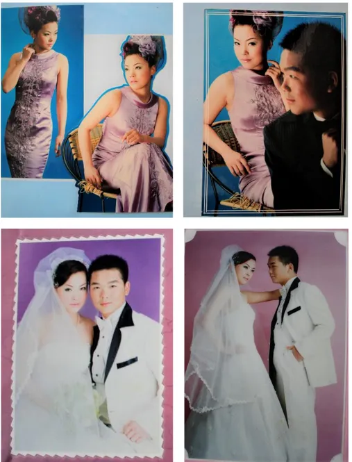 Figure 6 - Albums photos des robes nuptiales de la patronne J IANG réalisés en 2003 Après quelques jours passés dans l’entreprise, je discute avec la patronne au sujet de  l’évolution des techniques photographiques