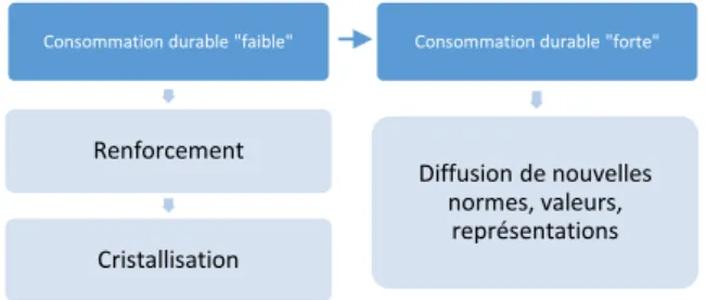 Fig. 10 : Les différentes intensités de la consommation durable (Ademe, 2012)  