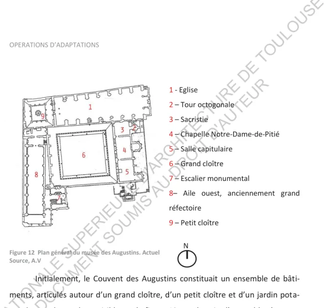 Figure 12  Plan général du musée des Augustins. Actuel  Source, A.V 
