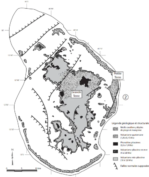 Figure 1-2:  Carte schématque des grands ensembles géologiques et des structures tectoniques