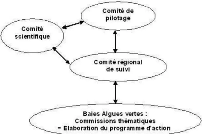 Figure 2 .  Comitologie simplifiée du Plan de lutte contre les algues vertes 31