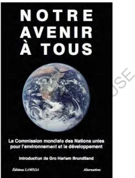 Figure 5 Couverture du rapport  Brundtland en 1987