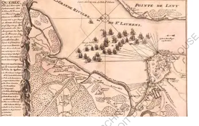 Illustration : Plan du siège de Québec en 1690. http://services.banq.qc.ca