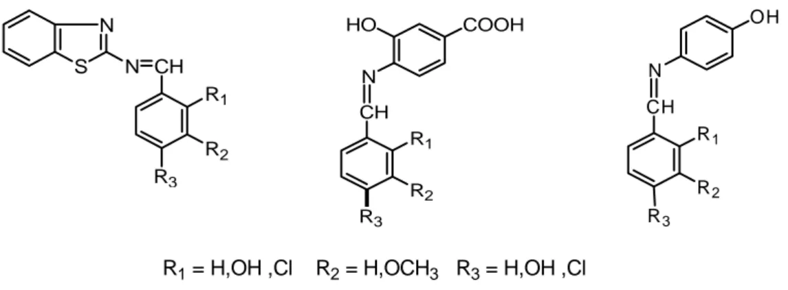 Figure A.40 : Base de Schiff étudiée par M. S. Abdallah et coll. et ayant conduit                                         à une série de complexes bioactifs [134] 