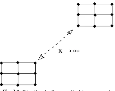 Fig. I.1:  Direction des liens moléculaires conservée à  grande distance, dans un réseau carré.