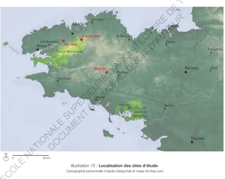 Illustration 15 :  Localisation des sites d’étude. 