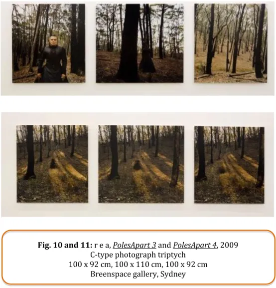 Fig. 10 and 11: r e a, PolesApart 3 and PolesApart 4, 2009  C-type photograph triptych 