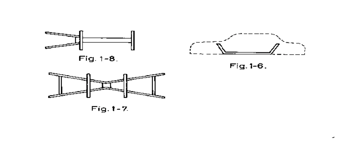 Fig. 1-9 montre le raccordement de la traverse à section en chapeau. 