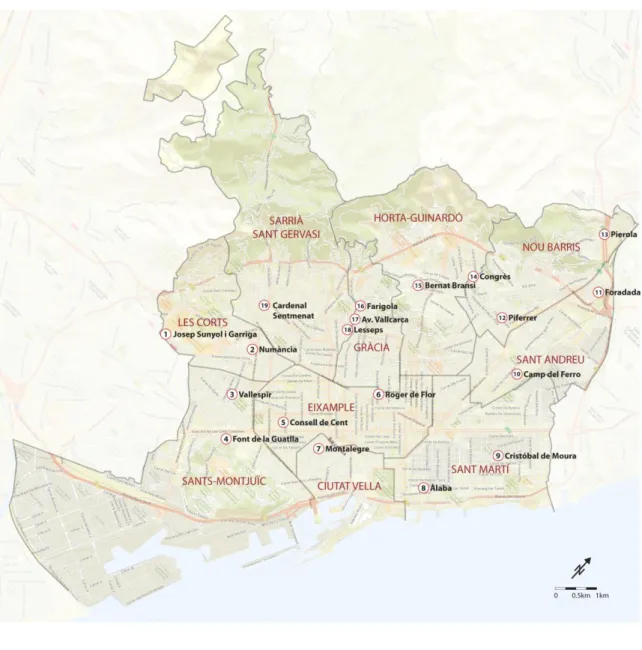 Figure 3 : Localisation des espaces à concours du pla Buits 