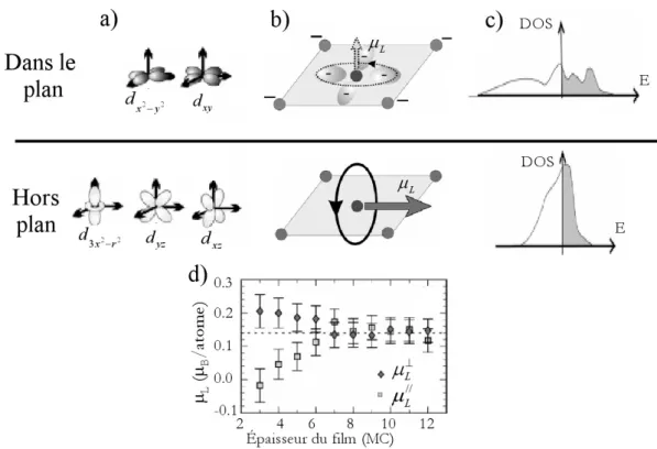 Figure 1.20 – (a) Répartition des orbitales en fonction de leur orientation par rapport