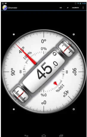 Figure  3.11 Application de mesure de l’inclinaison  3.3.3  Sonomètre 