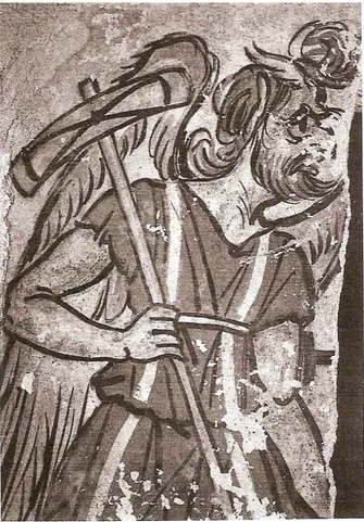 Illustration 7: Tombe des Anina, Tarquinia, vers 250  av.JC, Charun (détail),(d'après Steingräber 1985)