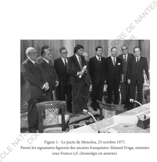 Figure 1 - Le pacte de Moncloa, 25 octobre 1977.