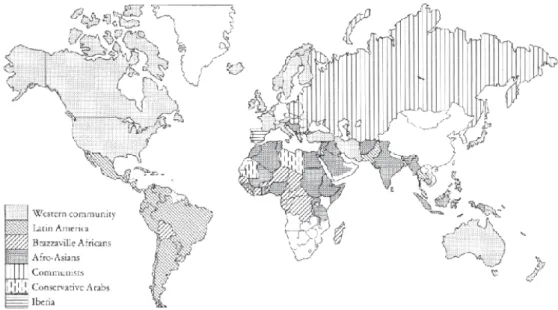 Figure 1.1 – Une première tentative pour spatialiser les votes à l’Assemblée générale de l’ONU