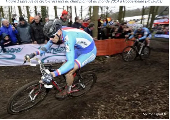 Figure 1 Épreuve de cyclo-cross lors du championnat du monde 2014 à Hoogerheide (Pays-Bas)